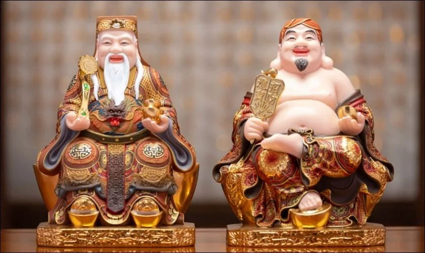Tượng ông Địa, ông Thần Tài là yếu tố không thể thiếu
